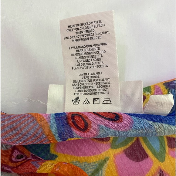 BLEU ROD BEATTY Make it Pop Multicolor Floral Chiffon Swim Coverup Dress SZ 2X - Picture 5 of 8